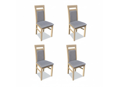 Groupe Chaises Suite Tissu Bois Chaises de salle à manger rembourrées 4x chaise