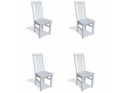 Ensemble de 4 chaises de luxe en bois massif avec siège, design élégant pour la véranda, la cuisine ou la salle à manger, neuf.