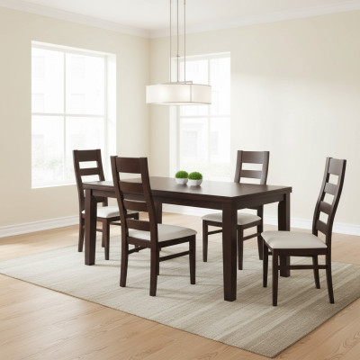 Chaises Salle à manger Gastro Tissu Nouveau Design Ensemble 4x Fauteuil Chaise Bois Tissu Rembourrage