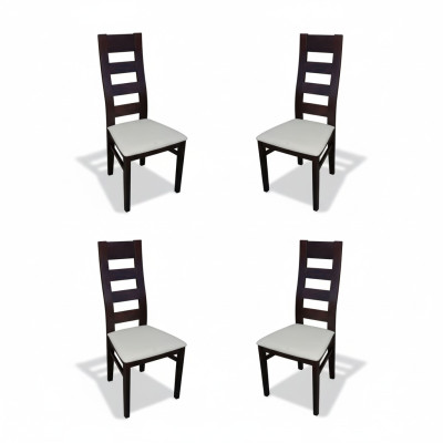 Chaises Salle à manger Gastro Tissu Nouveau Design Ensemble 4x Fauteuil Chaise Bois Tissu Rembourrage