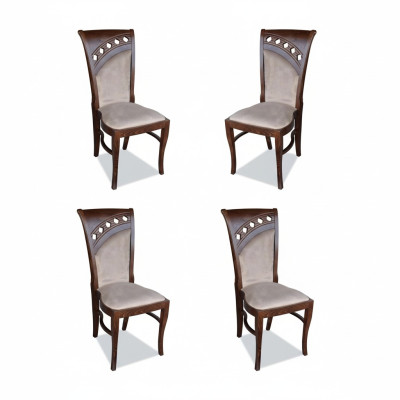 Chaise design 4x ensemble de chaises de fauteuil groupe en velours textile neuf Salle à manger Restaurant
