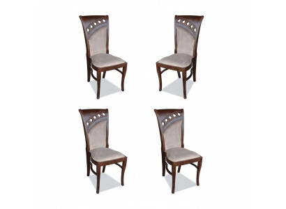 Chaise design 4x ensemble de chaises de fauteuil groupe en velours textile neuf Salle à manger Restaurant