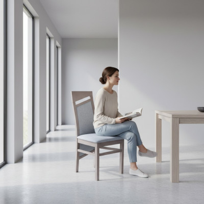 Chaises décoratives en bois rembourrées de textile pour la salle à manger Gastro Set de 4 fauteuils avec accoudoirs