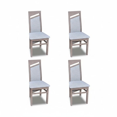 Chaises décoratives en bois rembourrées de textile pour la salle à manger Gastro Set de 4 fauteuils avec accoudoirs