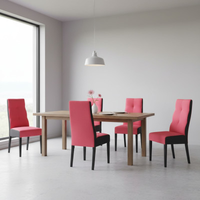 Ensemble de 4 chaises de fauteuil en bois design textile Chaises avec revêtement en tissu pour salle à manger Gastro Nouveau en tissu