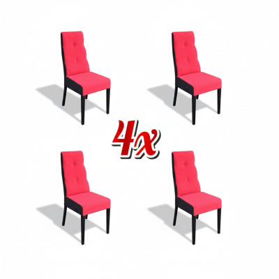 Ensemble de 4 chaises de fauteuil en bois design textile Chaises avec revêtement en tissu pour salle à manger Gastro Nouveau en tissu