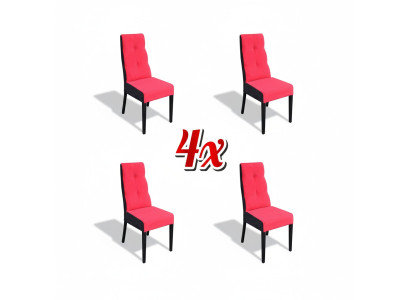 Ensemble de 4 chaises de fauteuil en bois design textile Chaises avec revêtement en tissu pour salle à manger Gastro Nouveau en tissu
