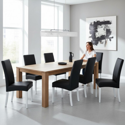 Suite 6x Chaises Fauteuils Groupes Groupe de chaises Complet et Ensemble Salle à manger