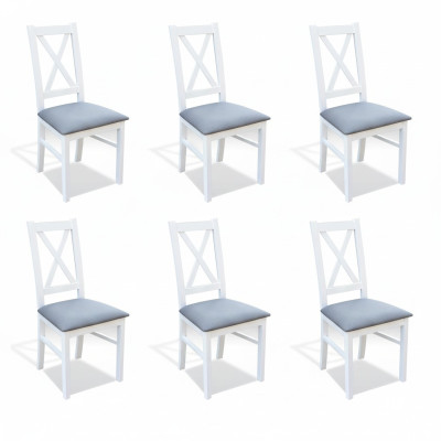 Ensemble de chaises en bois et textile 6x, chaises de salle à manger, chaises design en bois massif pour salle à manger.