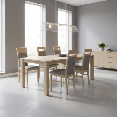 Suite bois revêtement chaises salle à manger textile Set 6x Chaise de fauteuil fauteuil Groupe
