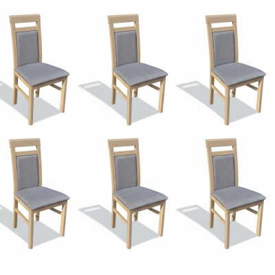 Suite bois revêtement chaises salle à manger textile Set 6x Chaise de fauteuil fauteuil Groupe