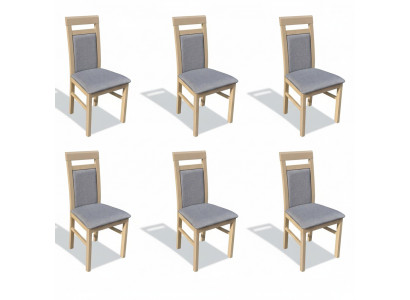 Suite bois revêtement chaises salle à manger textile Set 6x Chaise de fauteuil fauteuil Groupe