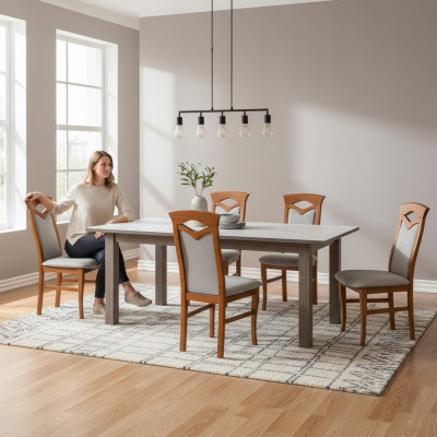 Chaise rembourrée Fauteuil Fauteuil Textile Ensemble de chaises de cuisine neuves Salle à manger 6 chaises