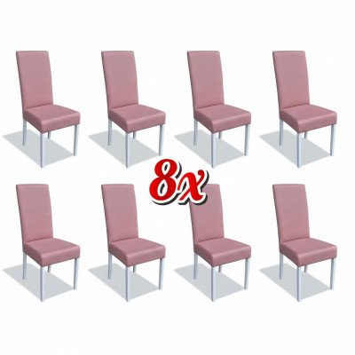 Salle à manger Chaises Ensemble de groupe en cuir Ensemble en bois 8x Ensemble de chaises Fauteuil Suite neuf.