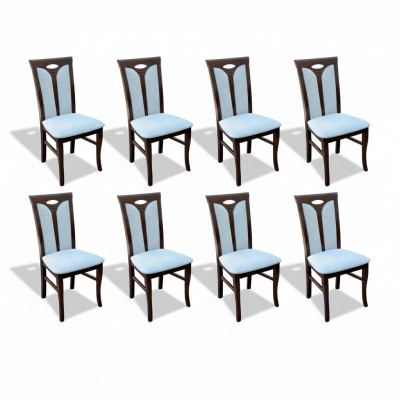 Suite de fauteuils Chaises Gastro Salle à manger Tissu Textile Ensemble de 8 chaises design en bois