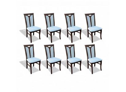 Suite de fauteuils Chaises Gastro Salle à manger Tissu Textile Ensemble de 8 chaises design en bois