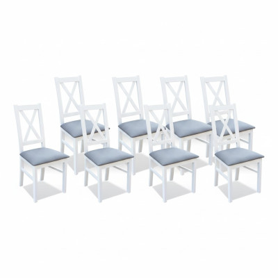 Chaises rembourrées en tissu de designer en bois pour salle à manger Gastro - Ensemble de 8 fauteuils et chaises