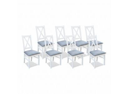 Chaises rembourrées en tissu de designer en bois pour salle à manger Gastro - Ensemble de 8 fauteuils et chaises