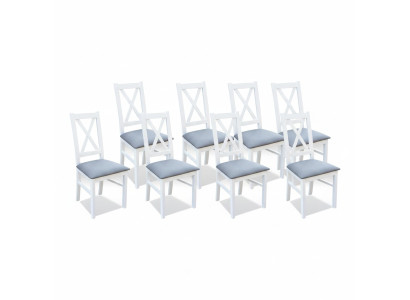 Chaises rembourrées en tissu de designer en bois pour salle à manger Gastro - Ensemble de 8 fauteuils et chaises