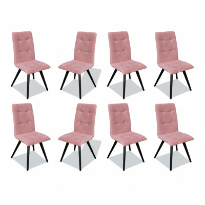 Chaise 8x Chaise rembourrée de salle à manger Canapé TV Siège en textile Set de fauteuils de club neuf