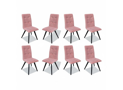 Chaise 8x Chaise rembourrée de salle à manger Canapé TV Siège en textile Set de fauteuils de club neuf