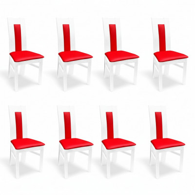 Chaise 8x Chaise de salle à manger Chaise rembourrée Fauteuil Textile Chaise de salon Ensemble de chaises de cuisine neuf Siège