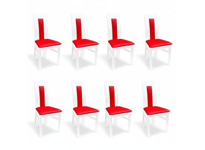 Chaise 8x Chaise de salle à manger Chaise rembourrée Fauteuil Textile Chaise de salon Ensemble de chaises de cuisine neuf Siège