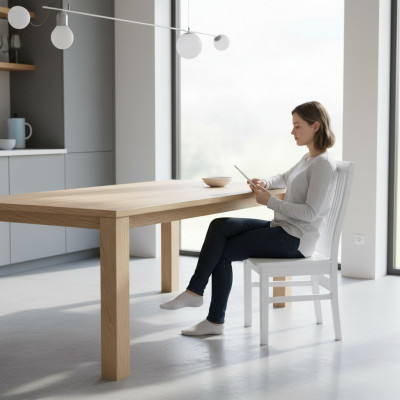 Chaise de salle à manger Chaises de designer Chaises de salle à manger nouvelle ensemble de 8x Tissu Bois massif Chaise