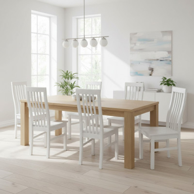 Chaise de salle à manger Chaises de designer Chaises de salle à manger nouvelle ensemble de 8x Tissu Bois massif Chaise