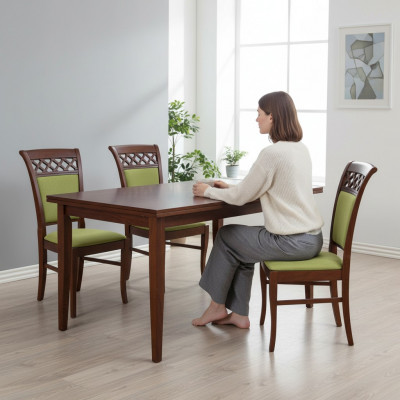 Chaise 8x Chaise rembourrée de salle à manger Siège textile Fauteuil Ensemble de club TV nouveau
