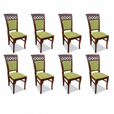 Chaise 8x Chaise rembourrée de salle à manger Siège textile Fauteuil Ensemble de club TV nouveau
