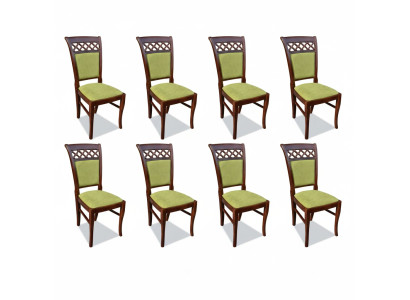 Chaise 8x Chaise rembourrée de salle à manger Siège textile Fauteuil Ensemble de club TV nouveau