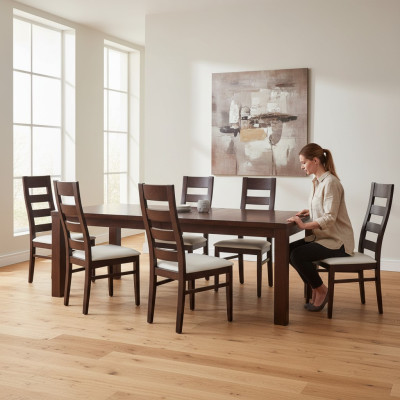 Groupe de siège Sellerie Lehn Chaises Suite Bois Massif Luxe Fauteuil Ensemble 8x Chaise