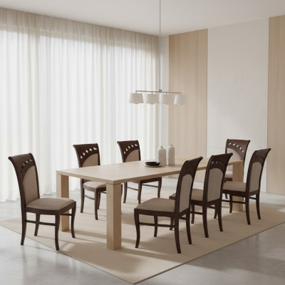 Gastronomie de groupe Nouvelle salle à manger Chaise de restaurant Design 8x Chaises à bras Ensemble