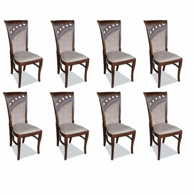 Gastronomie de groupe Nouvelle salle à manger Chaise de restaurant Design 8x Chaises à bras Ensemble