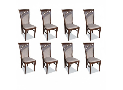 Gastronomie de groupe Nouvelle salle à manger Chaise de restaurant Design 8x Chaises à bras Ensemble