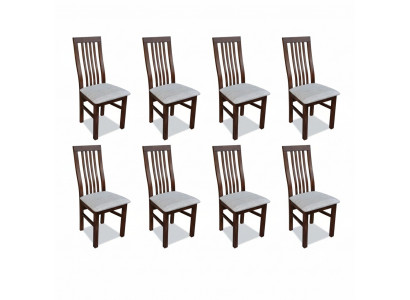Salle à manger Meubles en tissu Fauteuil Set de 8 chaises Fauteuil de design Chaises rembourrées Gastro