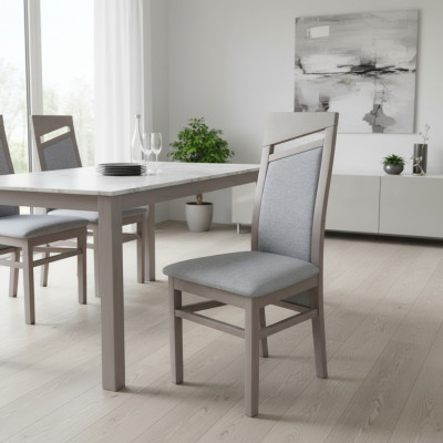 Suite Chaise de salle à manger Bois Rembourrage neuf Groupe de salle à manger 8 x Chaise avec accoudoirs