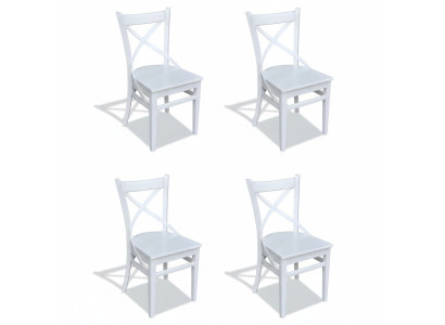 Chaise de salle à manger Ensemble de chaises Siège Suite 4x Chaises Design textile en bois modernes