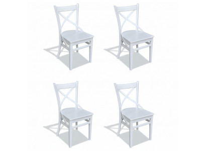 Chaise de salle à manger Ensemble de chaises Siège Suite 4x Chaises Design textile en bois modernes