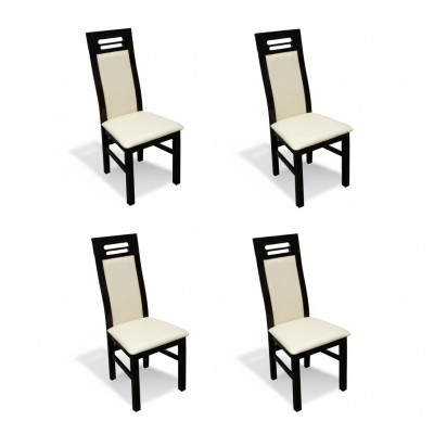 Ensemble complet de chaises de designer K65 4x pour salle à manger. Sièges rembourrés en textile.