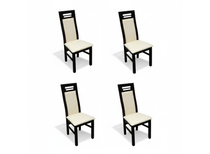 Ensemble complet de chaises de designer K65 4x pour salle à manger. Sièges rembourrés en textile.