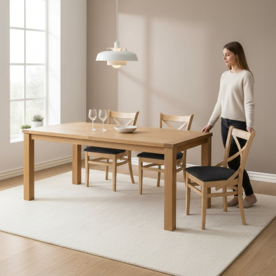 Ensemble de chaises design avec revêtement textile pour groupe de 4 chaises, mobilier de luxe avec des chaises à haut dossier.