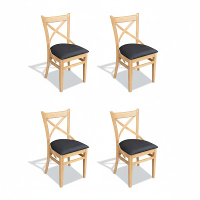 Ensemble de chaises design avec revêtement textile pour groupe de 4 chaises, mobilier de luxe avec des chaises à haut dossier.