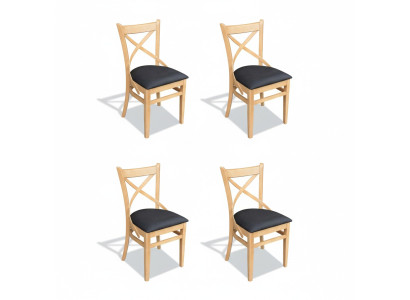Ensemble de chaises design avec revêtement textile pour groupe de 4 chaises, mobilier de luxe avec des chaises à haut dossier.
