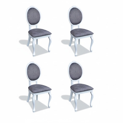 Chaises 4x Ensemble de chaises en bois massif Siège rembourré Salle à manger Ensemble de chaises Inclinaison Chaises neuves