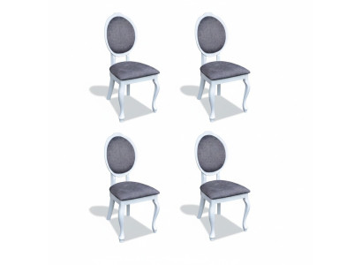 Chaises 4x Ensemble de chaises en bois massif Siège rembourré Salle à manger Ensemble de chaises Inclinaison Chaises neuves
