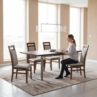 Ensemble de chaises modernes pour salle à manger, 4 chaises avec revêtement de siège, groupe de cuisine neuf.