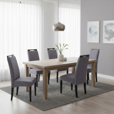 Groupe de salle à manger de cuisine Chaise Suite Siège Rembourrage Bois 4x Chaises Chaises à dossier inclinable