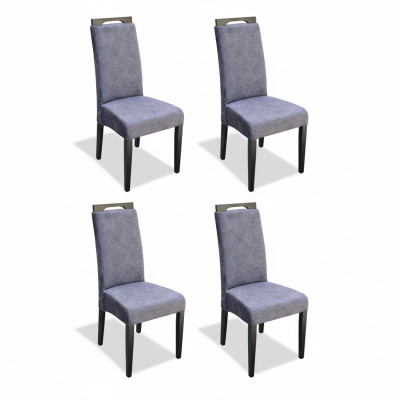Groupe de salle à manger de cuisine Chaise Suite Siège Rembourrage Bois 4x Chaises Chaises à dossier inclinable